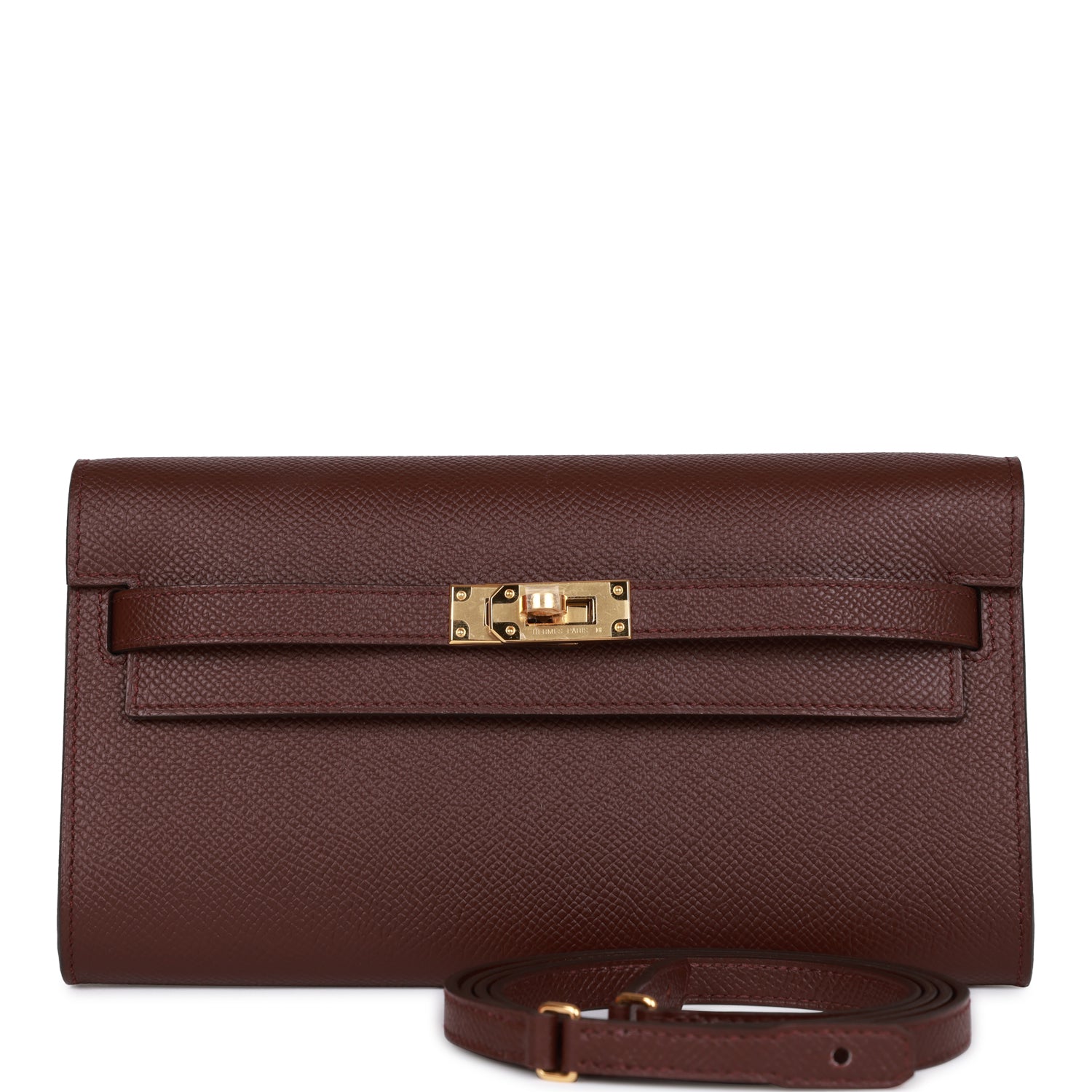 Hermès Kelly Wallet To Go Bordeaux Epsom Gold Hardware