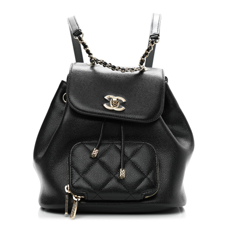 CHANEL Caviar Quilted Mini Business Affinity Backpack in Black