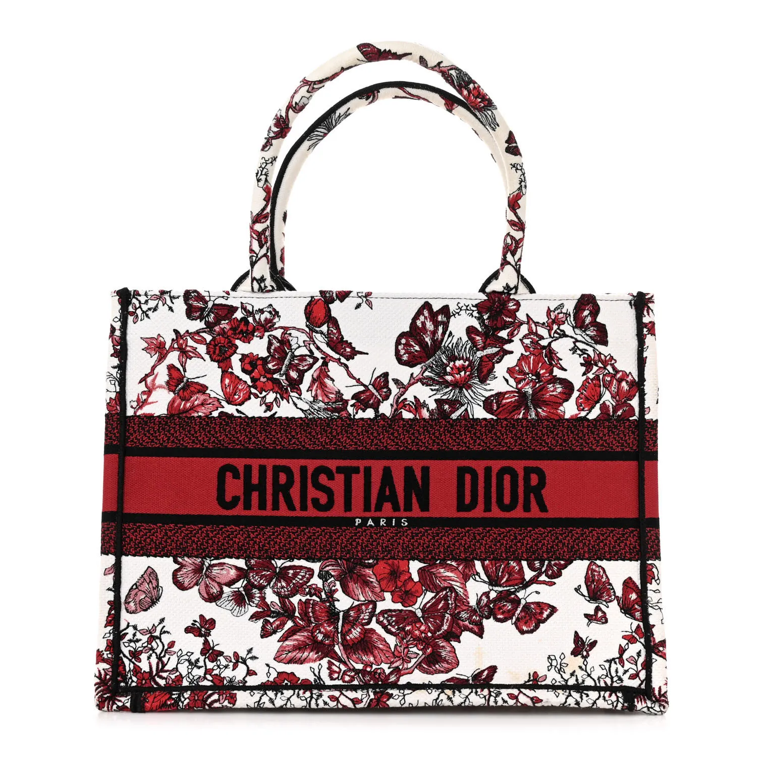 DIOR Canvas Embroidered Medium Book Tote Multicolor