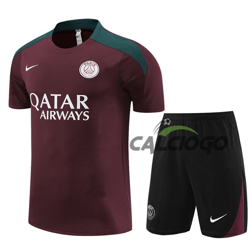Kit Gara Paris PSG Rosso Jersey 2024-2025