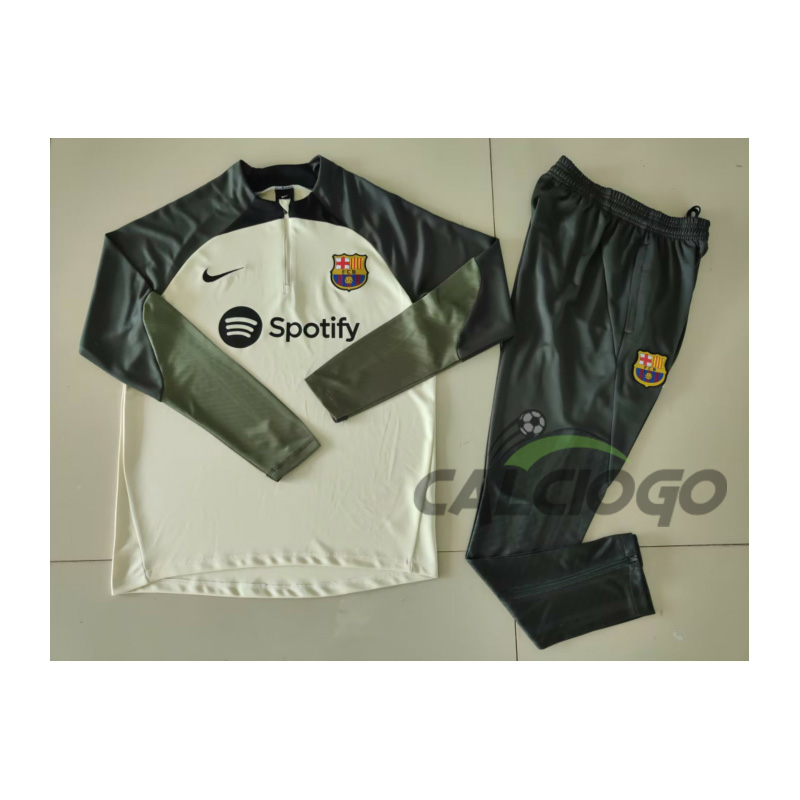 Tuta FC Barcellona Felpa Zips Top Pantaloni 2023-2024