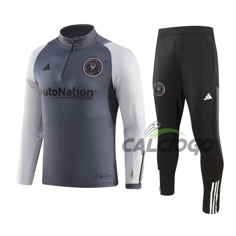 Tuta Inter Miami CF Felpa Zips Grigio 2023-2024