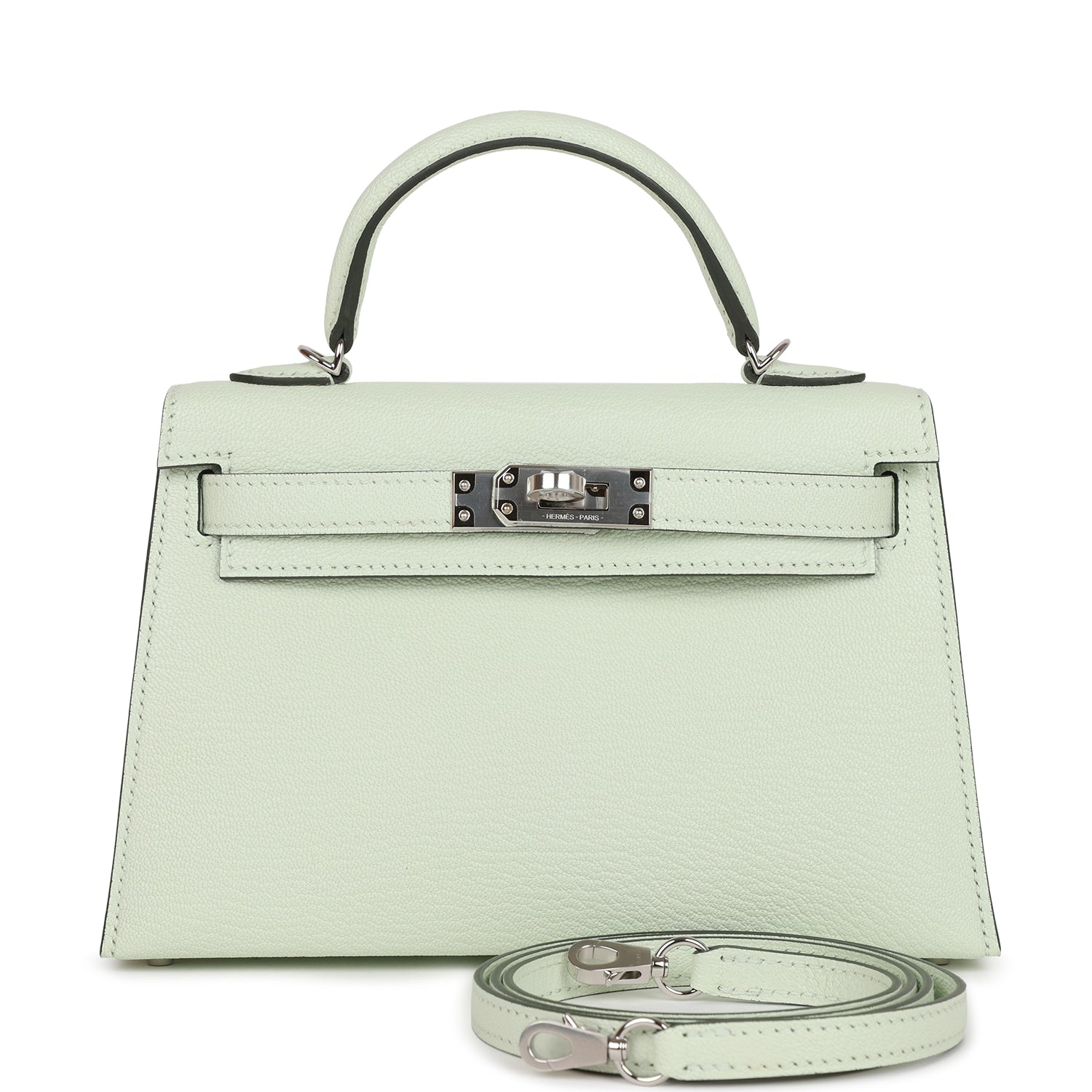 Hermès Kelly Sellier 20 Vert Fizz Chevre Palladium Hardware