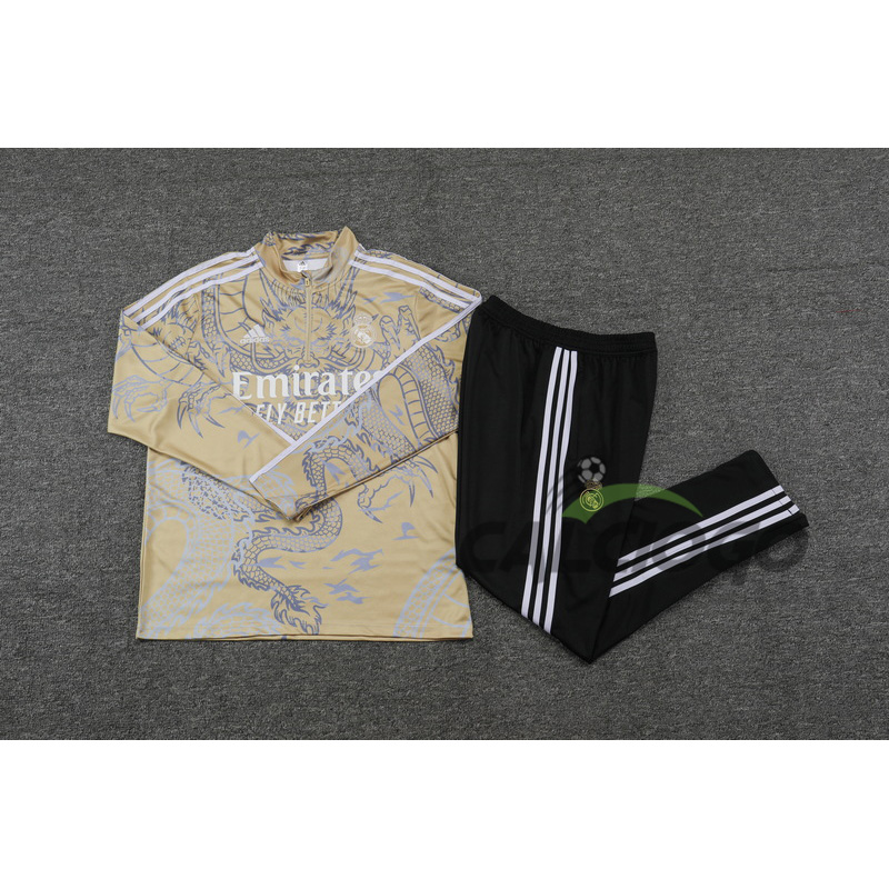 Tuta Real Madrid Felpa Zips Giallo 2023-2024