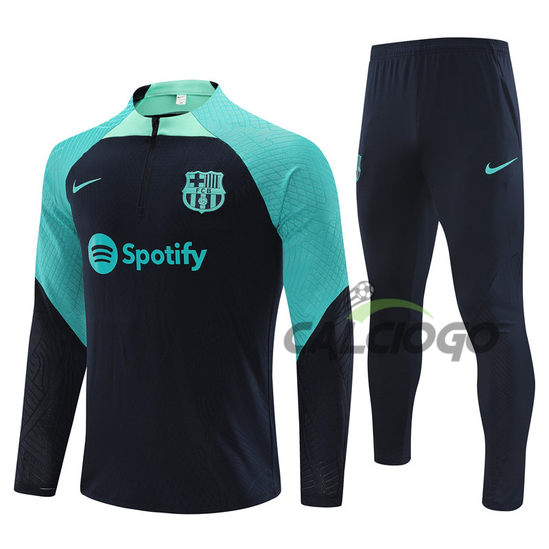 Tuta Calcio FC Barcellona Felpa Zips Blu 2023-2024