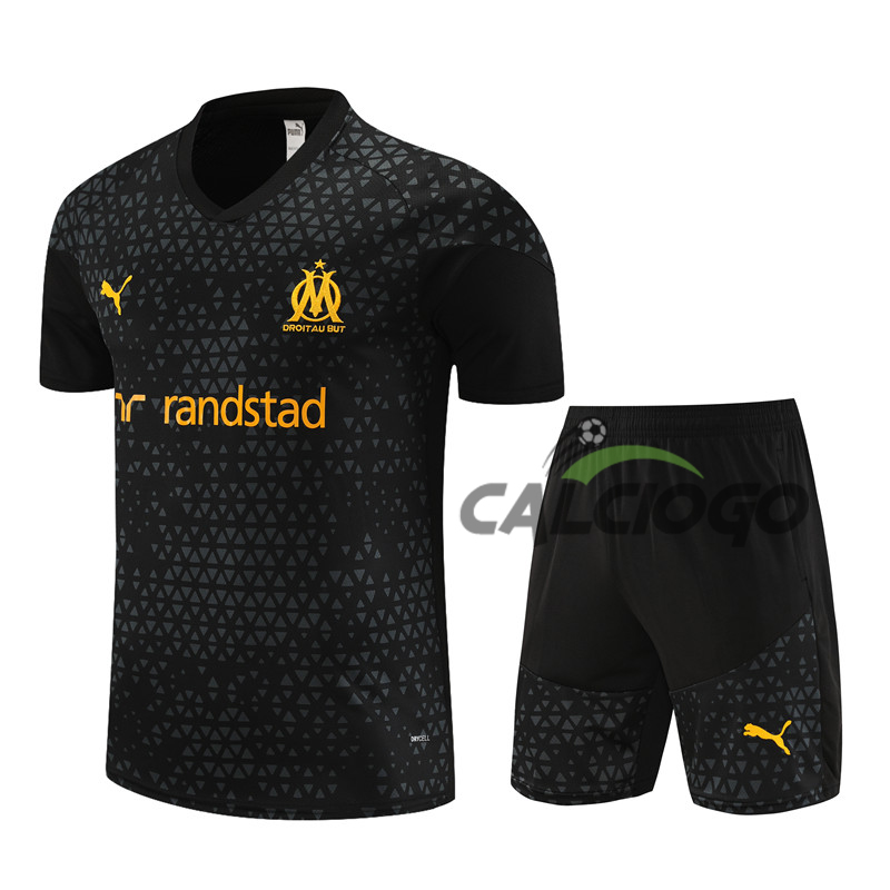 Kit Maglia Marsiglia OM Nero 2023-2024