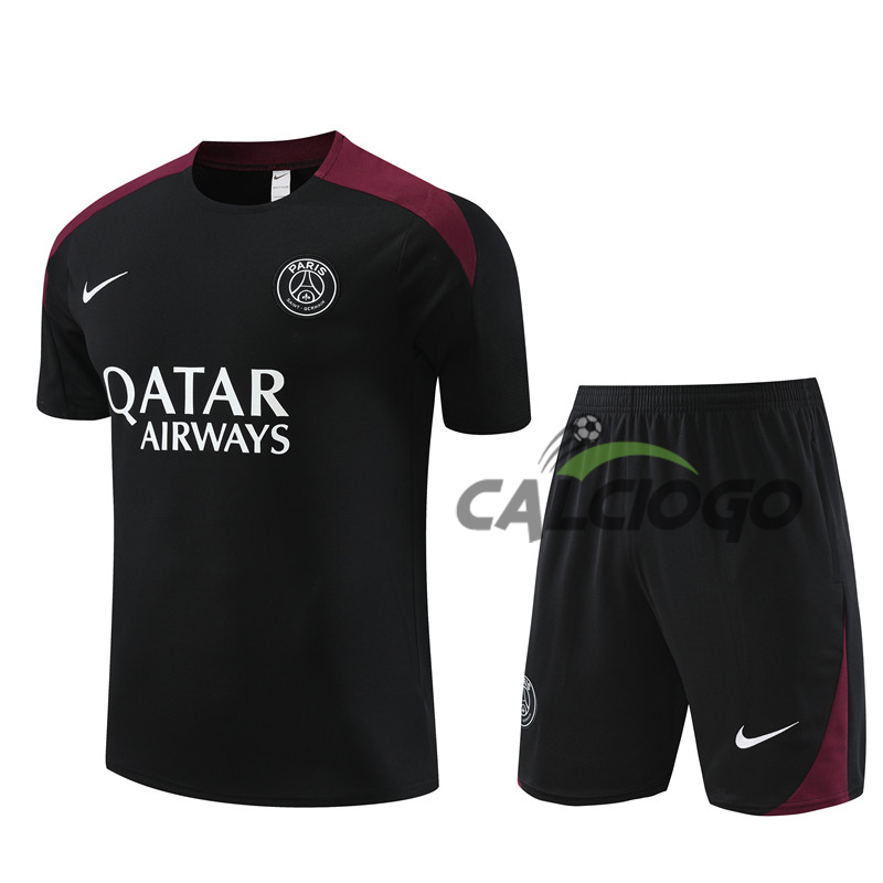 Kit Maglia Paris PSG Nero Jersey 2024-2025