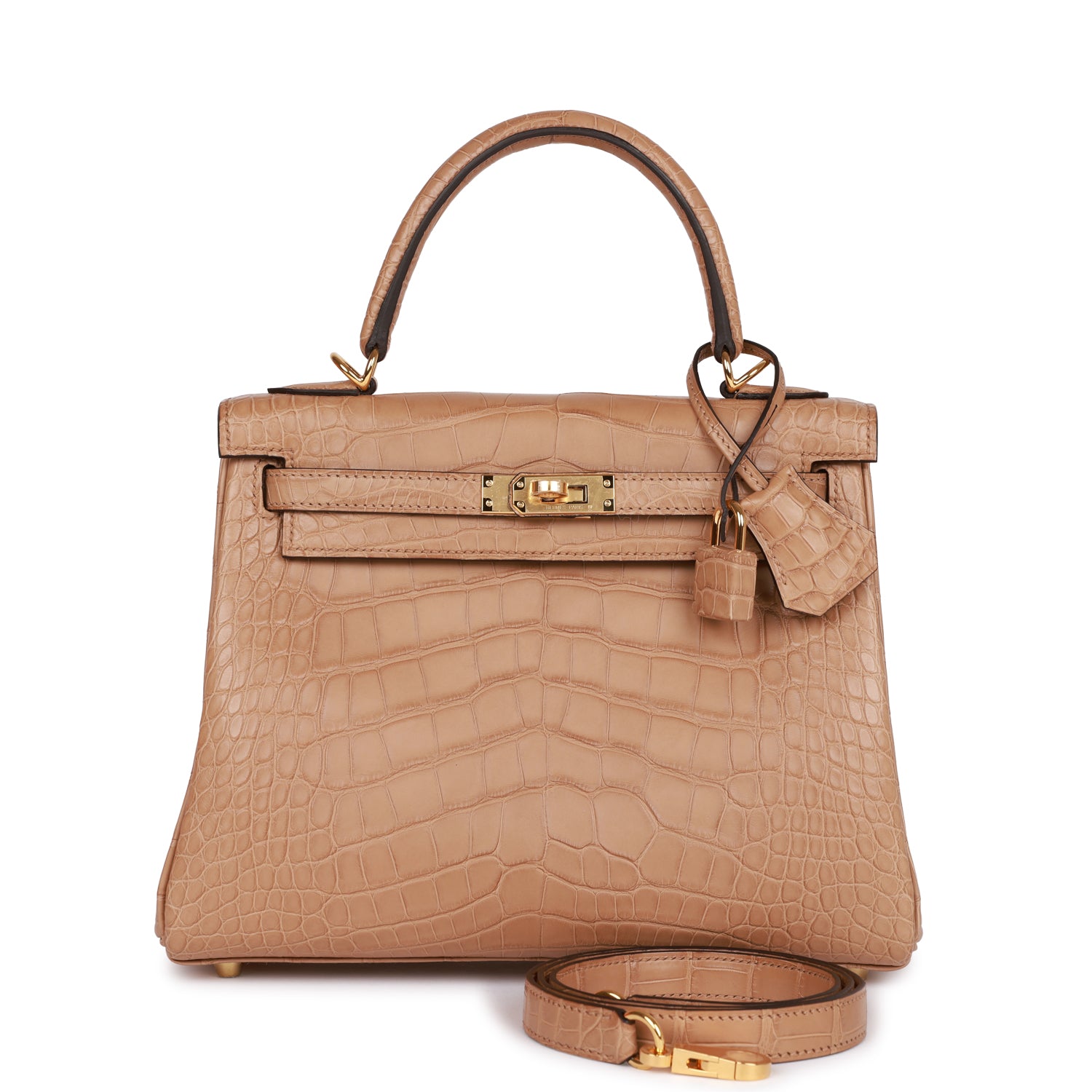 Hermès Kelly Retourne 25 Chai Matte Alligator Gold Hardware