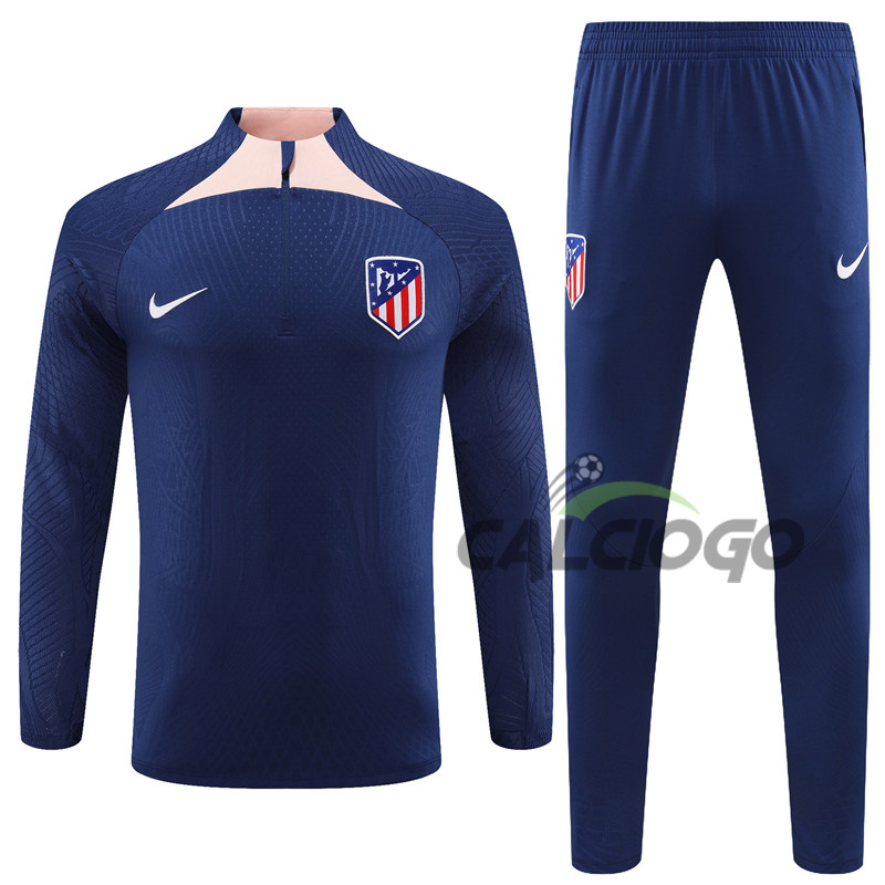 Tuta Calcio Atletico Madrid Felpa Blu 2023-2024