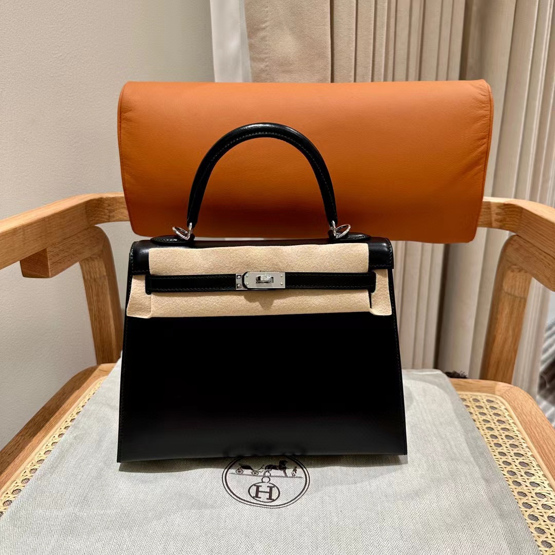 Hermès Birkin Sellier 25 Black Box Palladium Hardware