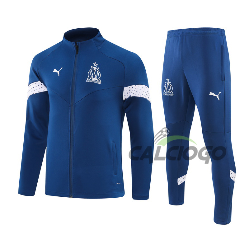Tuta Calcio Marsiglia OM Felpa Zips Blu 2023-2024