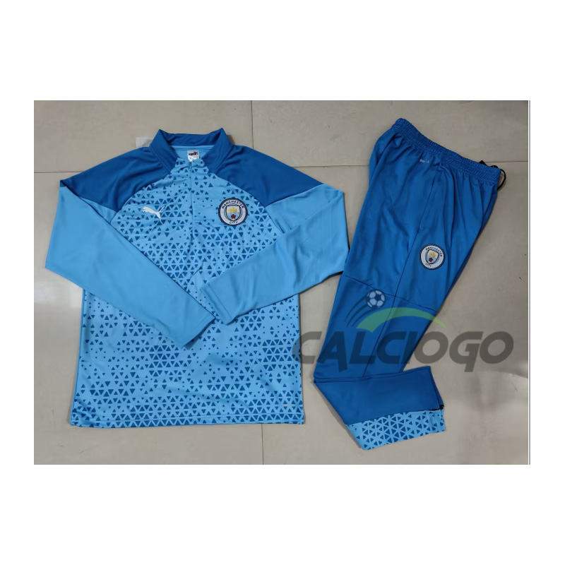 Tuta Calcio Manchester City Felpa Azzurro 2023-2024