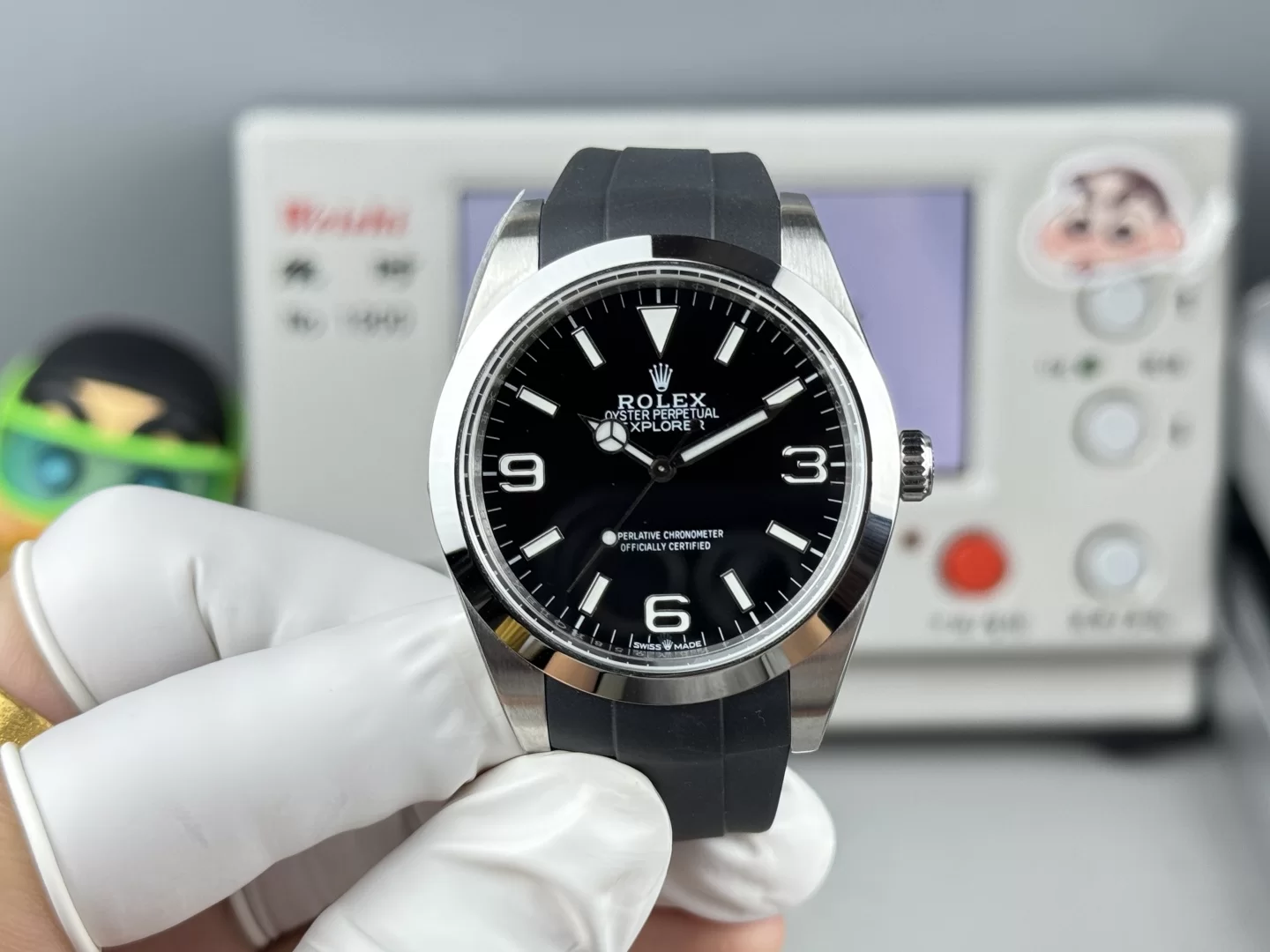 GYL Rolex Explorer 39mm Black “3-6-9” Dial Smooth Bezel Oysterflex Strap (214270 Custom) 1:1 Super Clone – DD3230-GYL-GaiYalun