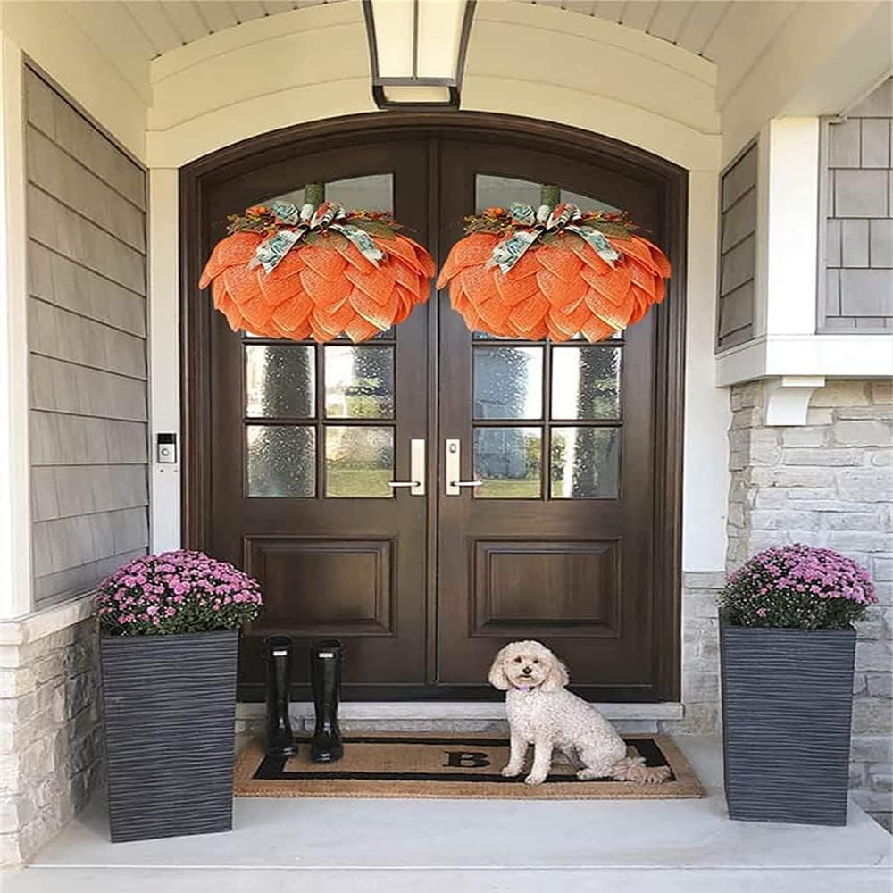 🔥Last Day 50% OFF🔥Farmhouse Pumpkin Wreath For Front Door