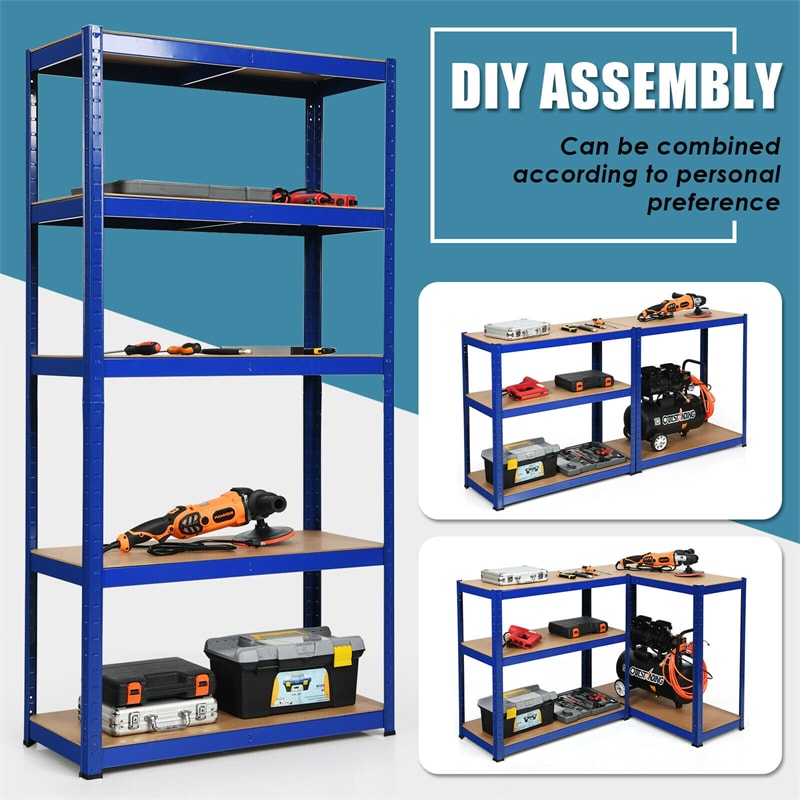 72 Inch 5-Shelf Steel Storage Rack Display Stand with Adjustable Shelves