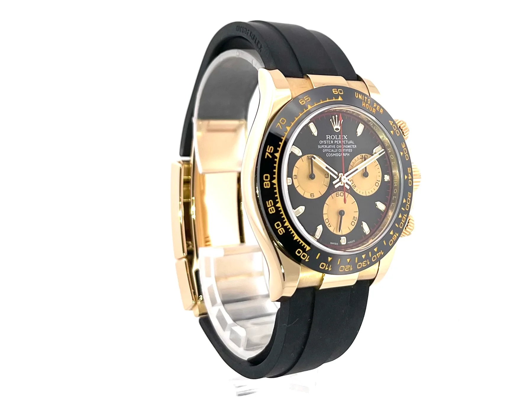 Rolex Cosmograph Daytona Gelbgold / Oysterflex Ref. 116518LN Schwarz 2020 |  Uhren2000