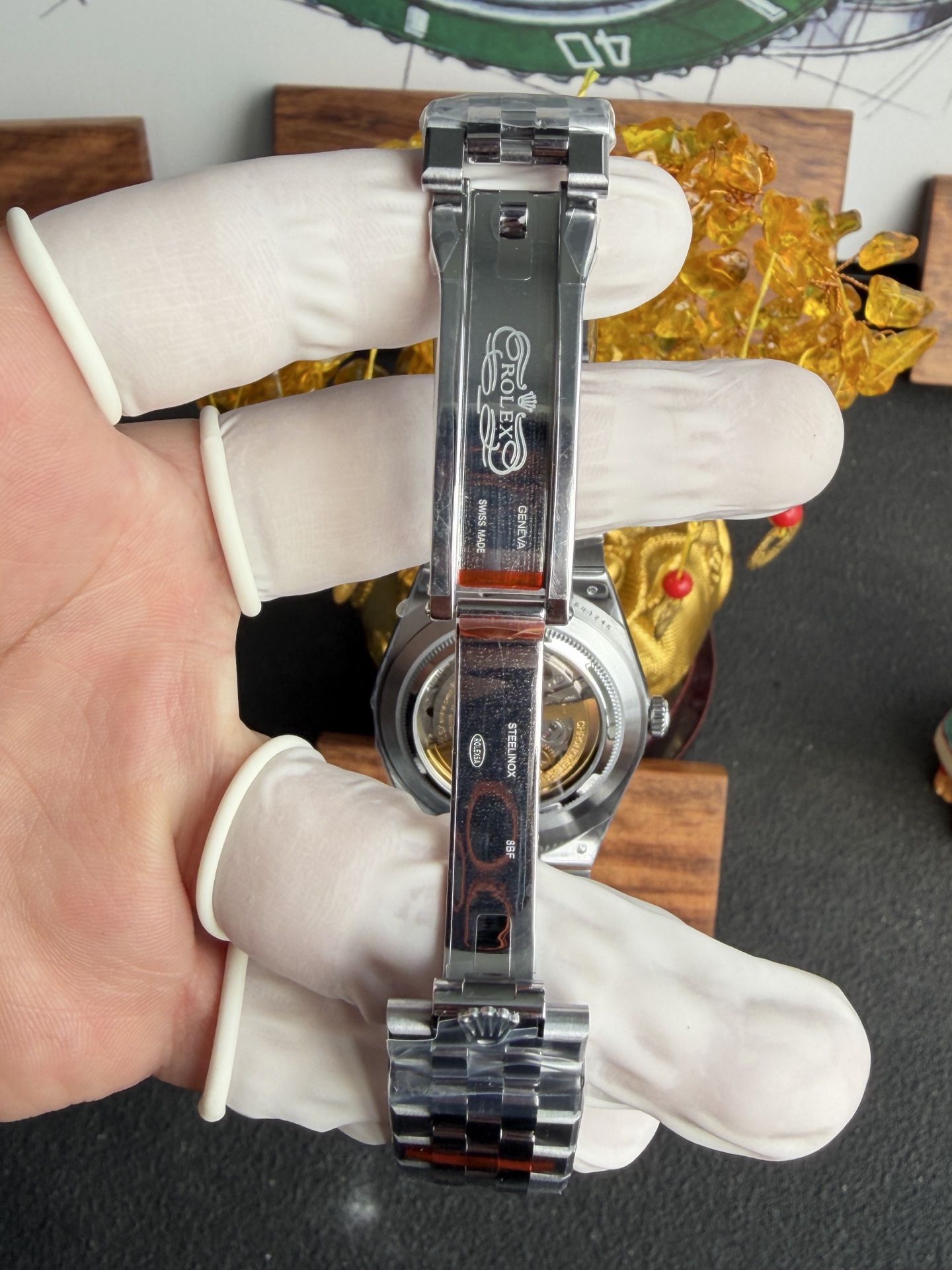 GYL Rolex Land-Dweller 127386TBR-0001 Ice-blue Honeycomb-motif Diamond-set Dial Best Replica BPF 40mm-GYL-GaiYalun