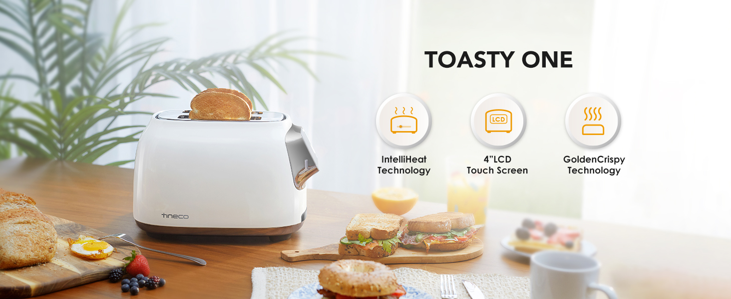 Tineco Toasty One 智能烤面包机 2 片触摸屏烤面包机