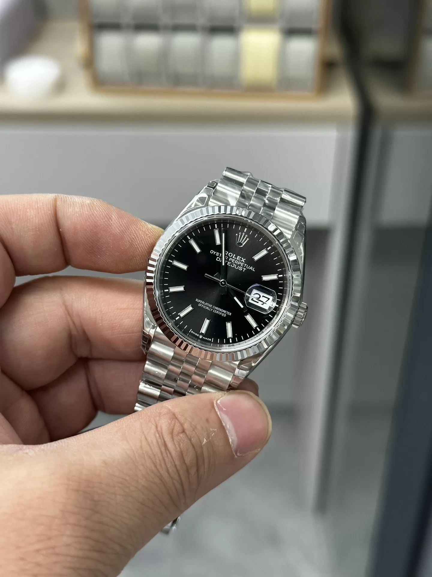 GYL Rolex Datejust 36mm Bright Black Dial Fluted Bezel Jubilee Bracelet (126234) 11 Super Clone – DD3235 Movement-GYL-GaiYalun
