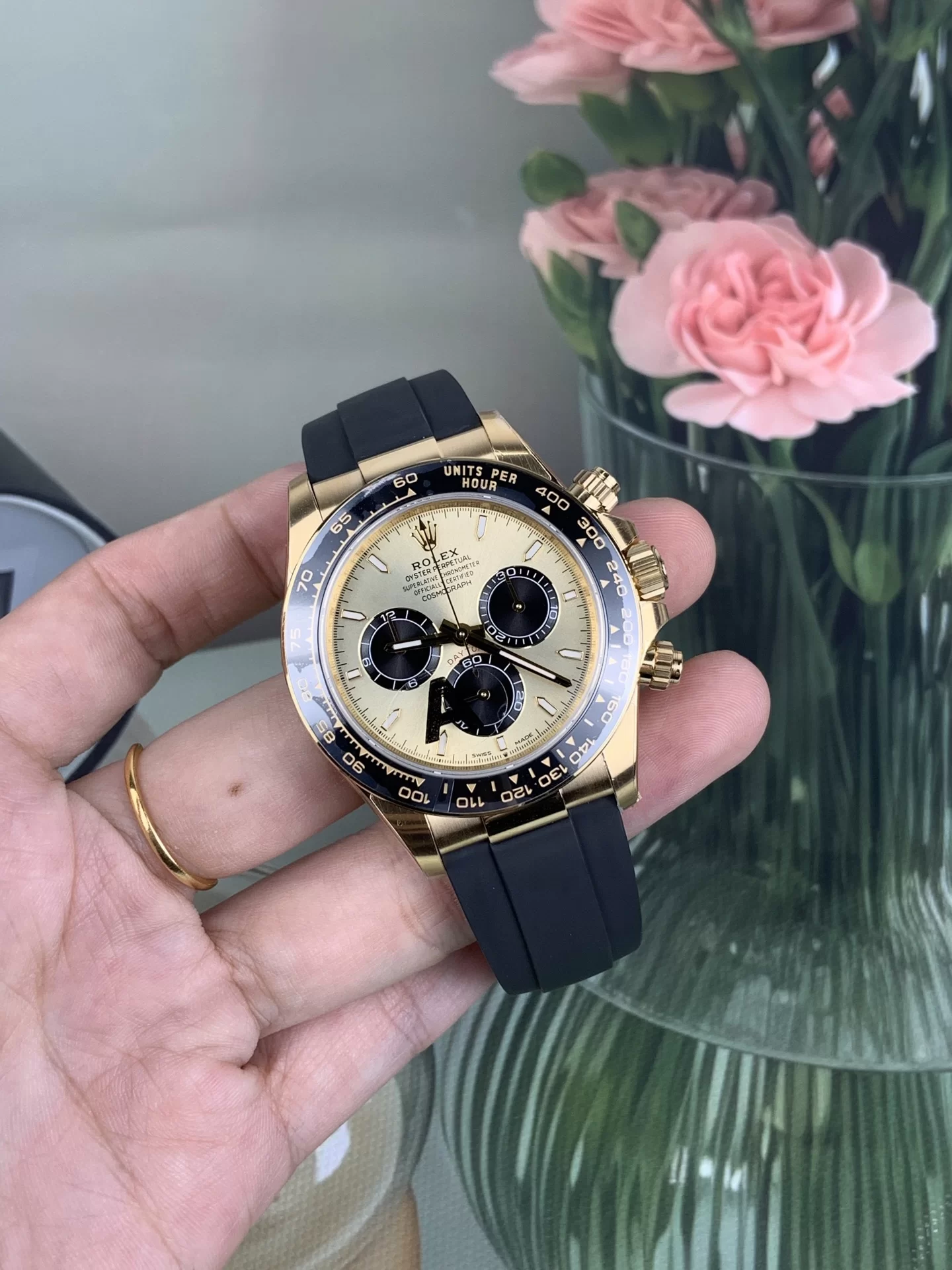 GYL Rolex Cosmograph Daytona Yellow Gold “Shawn Yue” Champagne Dial Rubber Strap (126518LN) 11 Super Clone – DD4131 Movement-GYL-GaiYalun