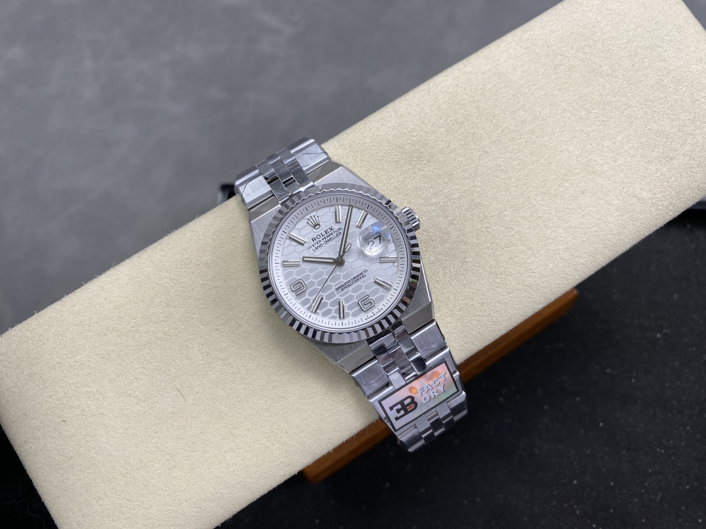 GYL Rolex Land-Dweller 127234 White Honeycomb-Motif Dial Jubilee Bracelet Replica 36mm-GYL-GaiYalun