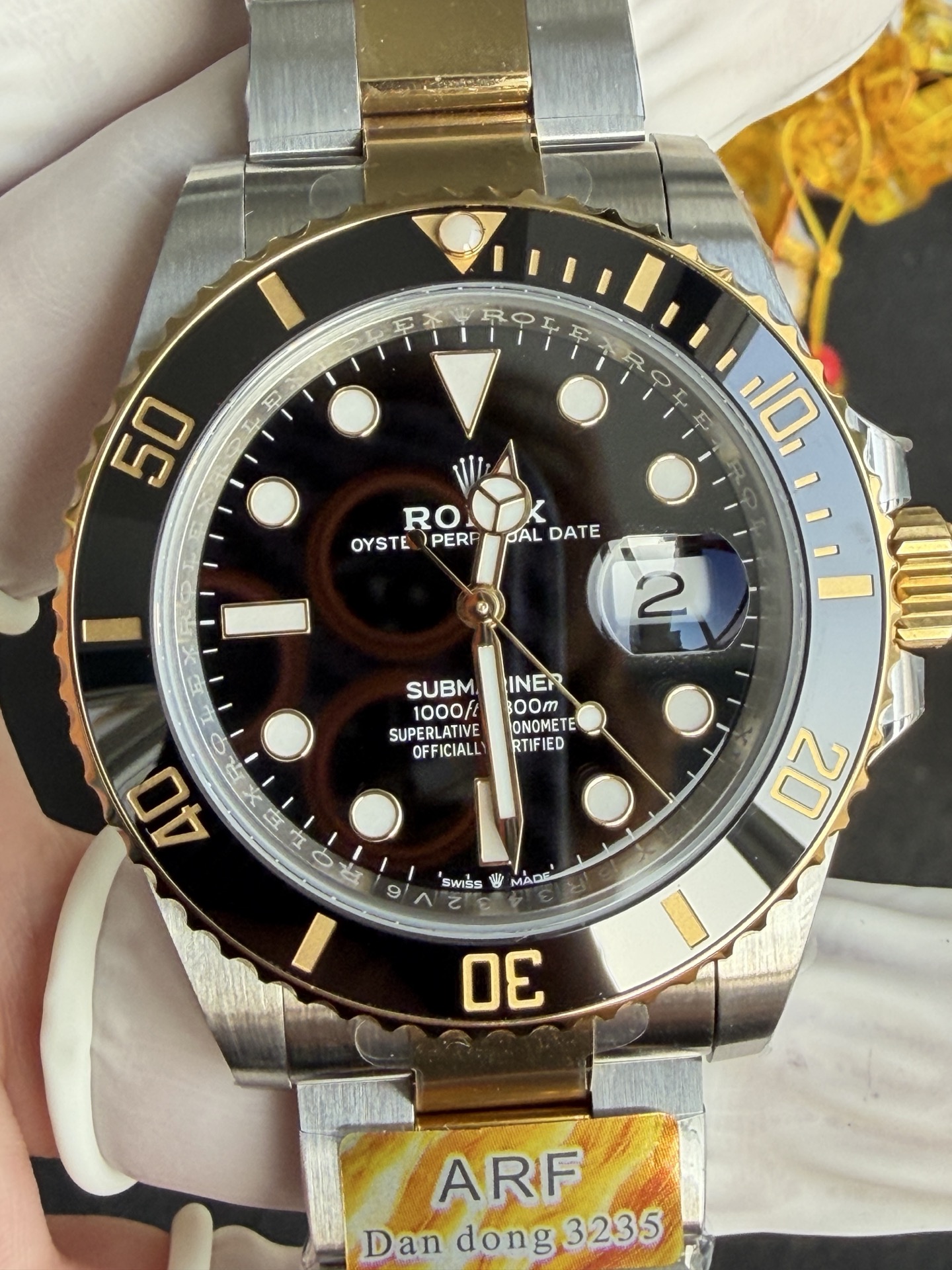 GYL Rolex Submariner Date 126613LN Two Tone Yellow Gold Black Dial 175g 1:1 Super Clone ARF 41mm-GYL-GaiYalun