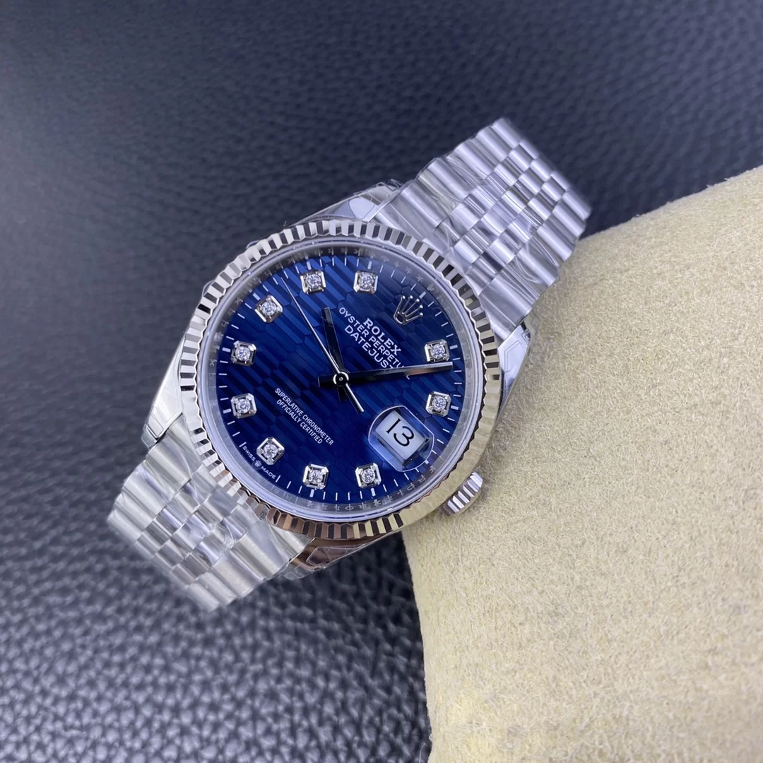 GYL Rolex Datejust 36mm Blue Fluted Motif Diamond Dial Jubilee Bracelet (126234) 11 Super Clone – DD3235 Movement-GYL-GaiYalun