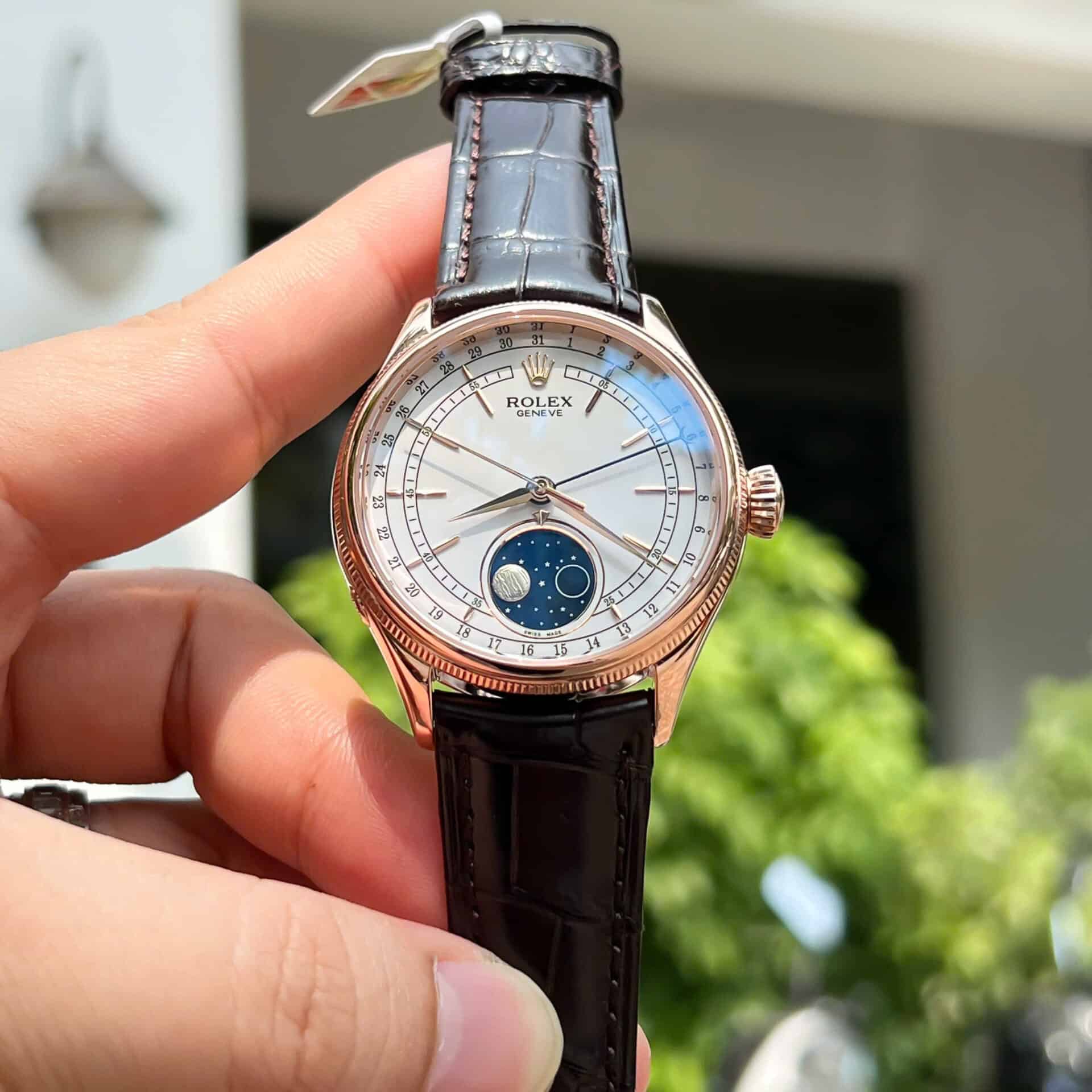 GYL Rolex Cellini Moonphase 50535 18K Rose Gold Wrapped Leather Best Replica 39mm-GYL-GaiYalun