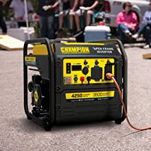 generator inverter gas powered champion 4250 watts backup outage quiet portable rv storm generators