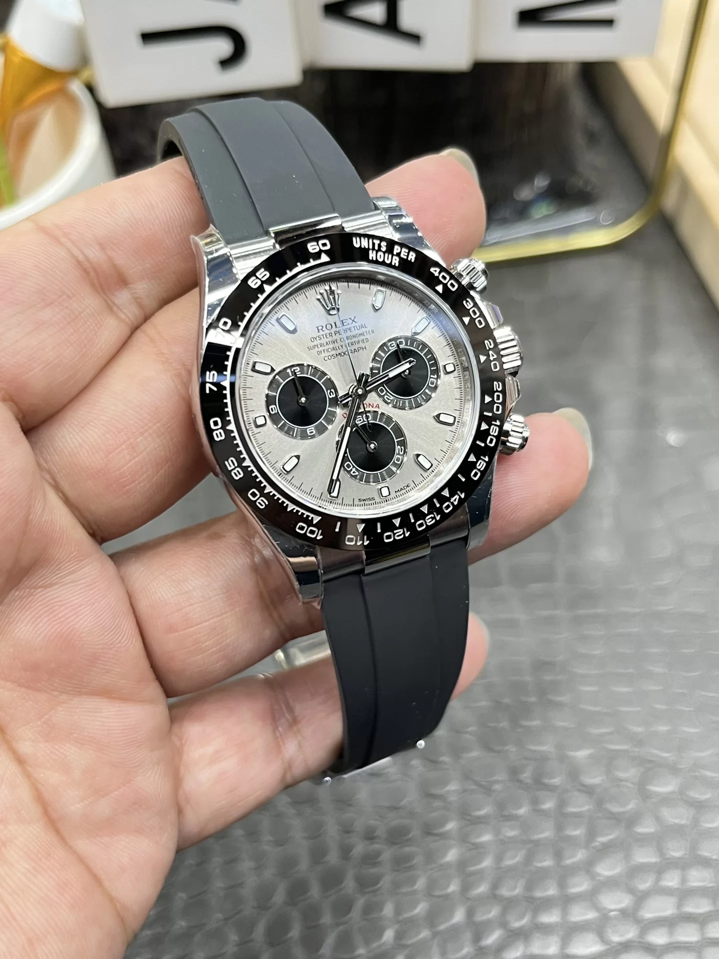 GYL Rolex Cosmograph Daytona “Grey Ghost” Slate Dial Rubber Strap (116519LN) 11 Super Clone – DD4130 Movement-GYL-GaiYalun