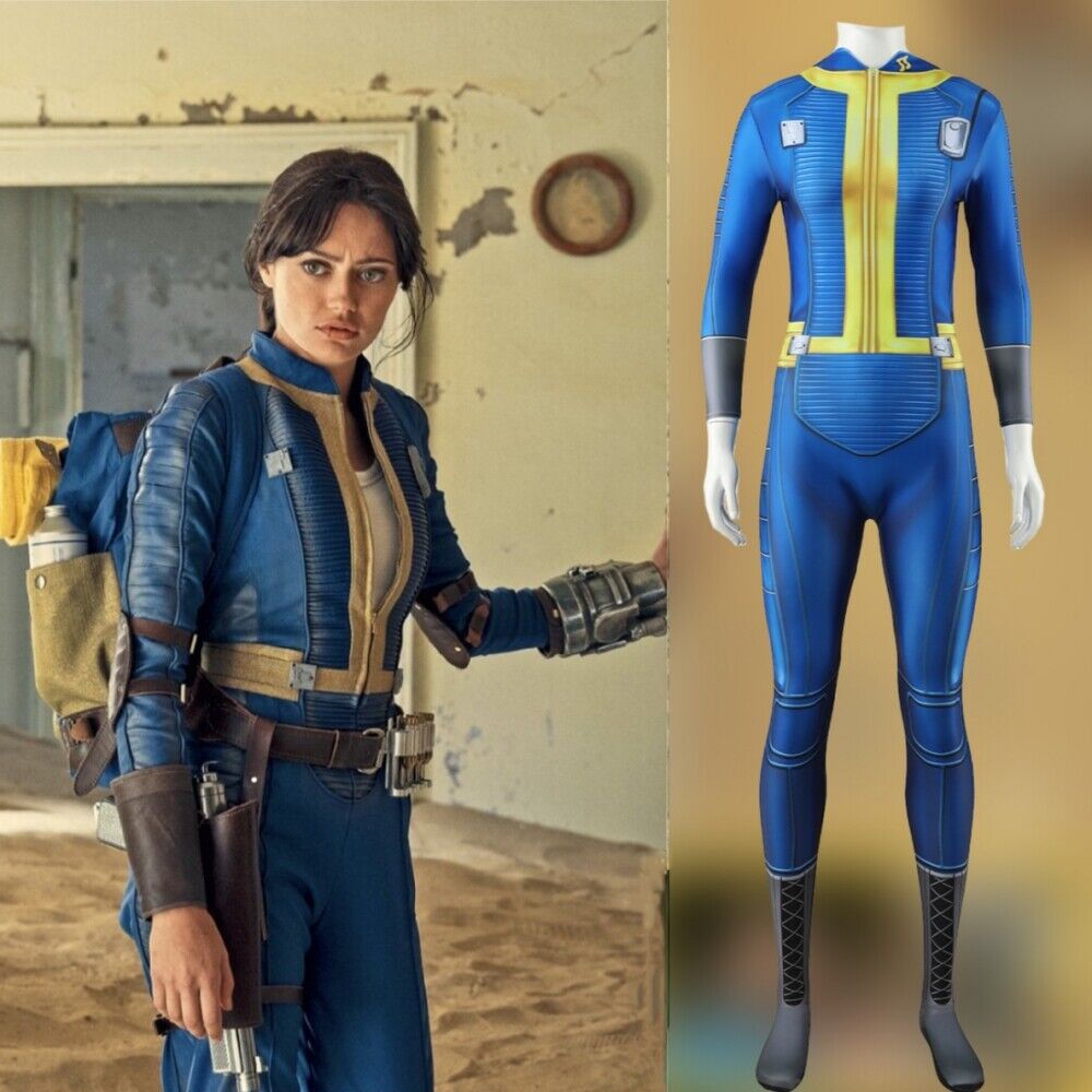 Xcoser Fallout Lucy Jumpsuit Cosplay Costume Bodysuit Uniform Adult Kids Halloween Suit