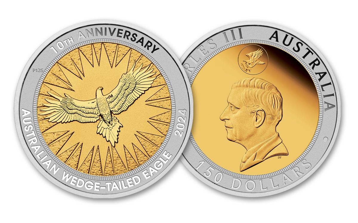 2024 Australia Silver & Bi-Metal Wedge-Tailed Eagle 2-pc Set NGC PF70UC FDI  w/Mercanti-Signed Flag Label | GovMint