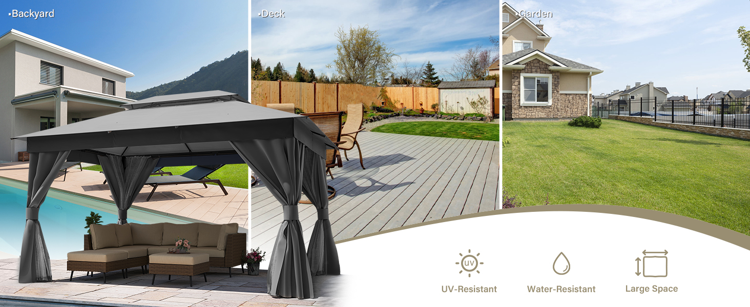 LAUSAINT HOME Outdoor Gazebo 10x12 10x10