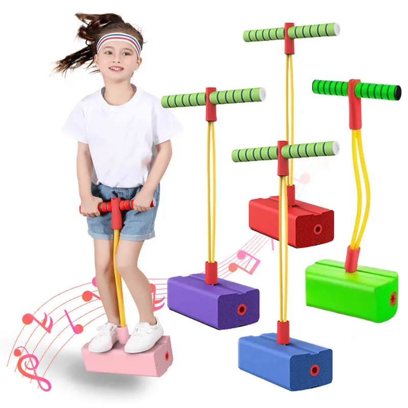 Kids Sports Games Toys Foam Stick Jumper Indoor Outdoor Fun Fitness Equipment Improve Bounce Sensory Toys for Boy Girl Gift