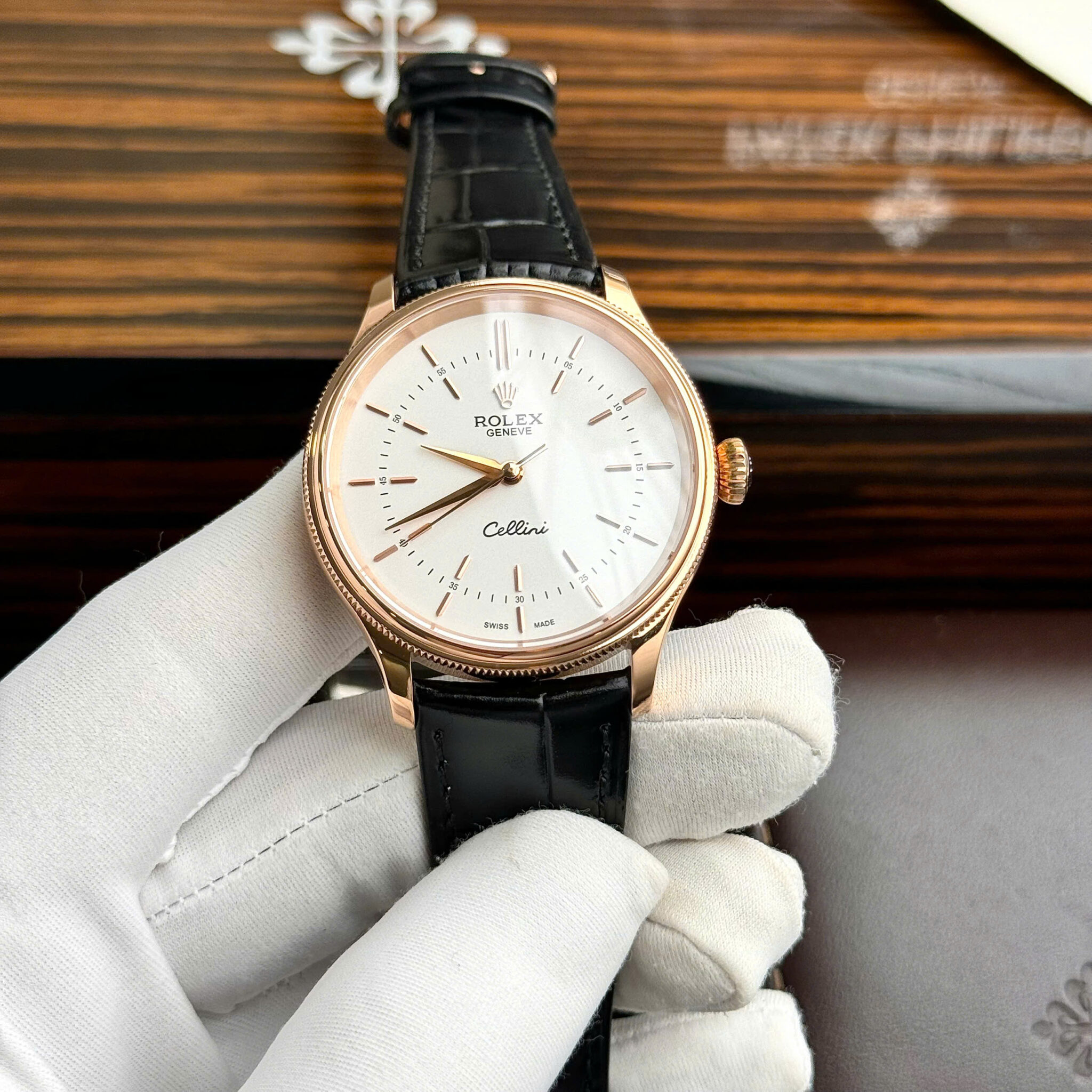 GYL Rolex Cellini Time 50505 Rose Gold White Dial Swiss Replica 39mm-GYL-GaiYalun