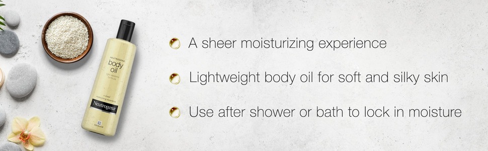 Neutrogena Moisturizing Sesame Body Oil is sheer, lightweight and can be used after shower