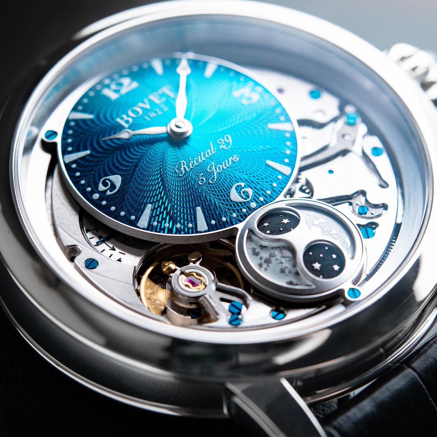 Bovet Dimier Recital 29 Limited Edition Turquoise Dial Moonphase Leather