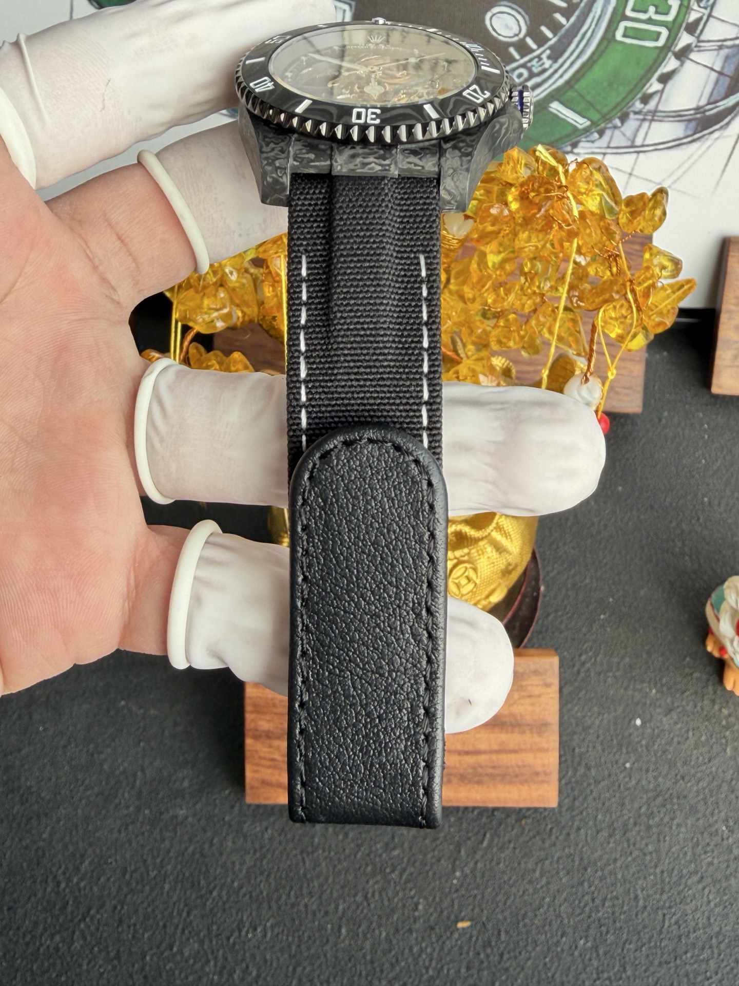 GYL Rolex Submariner Skeletonized Movement Zif Remould Black Carbon Fiber Textile Strap 1:1 Best Replica 41mm-GYL-GaiYalun