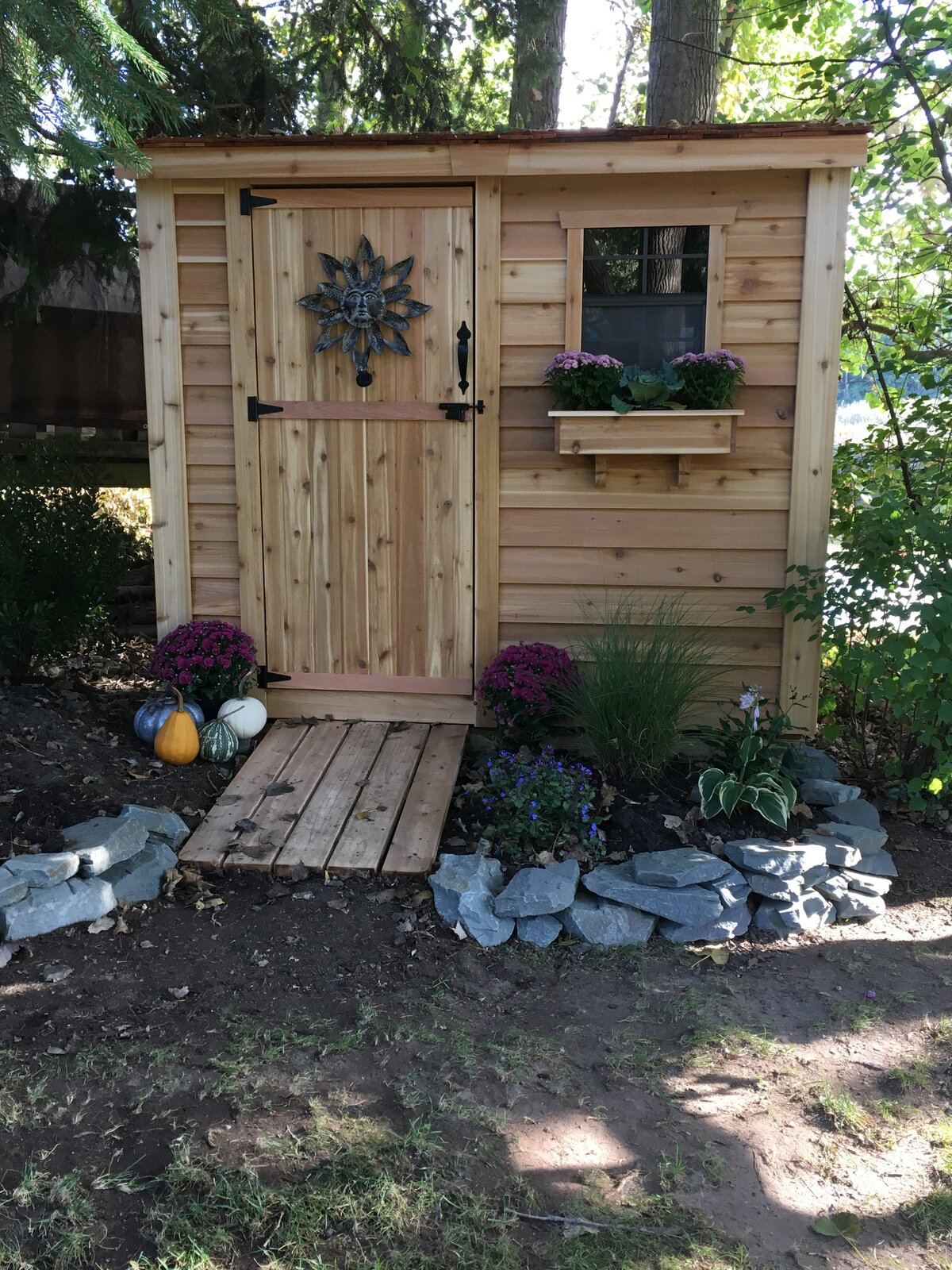 【Storage Shed】8x4 ft Single Door Cedar Wood Storage Shed