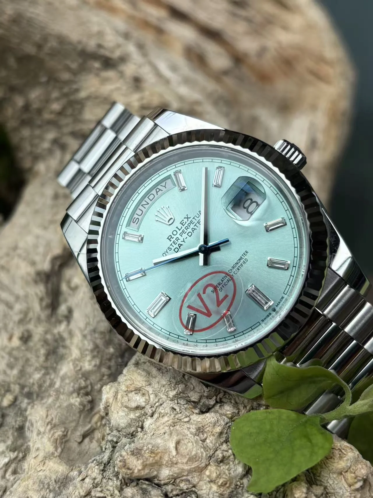 GYL Rolex Day-Date 40 Platinum Ice Blue Diamond Dial (228236) 11 Super Clone – DD3255 Movement-GYL-GaiYalun