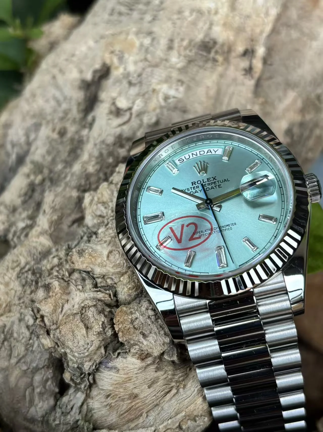 GYL Rolex Day-Date 40 Platinum Ice Blue Diamond Dial (228236) 11 Super Clone – DD3255 Movement-GYL-GaiYalun