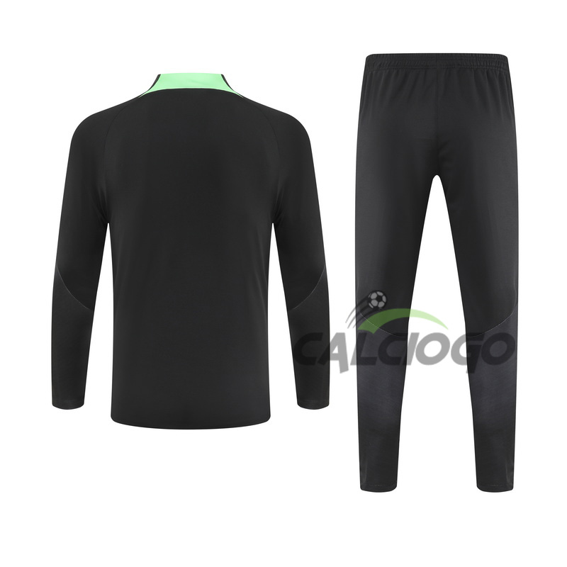 Tuta Calcio Liverpool Felpa Zips Nero 2023-2024