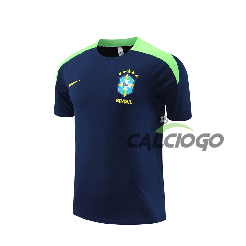 Maglia Brazil Blu Manica Corta Jersey 2024-2025