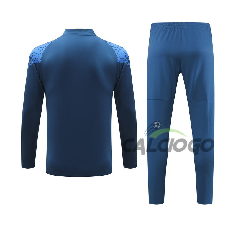 Tuta Marsiglia OM Felpa Zips Blu 2023-2024