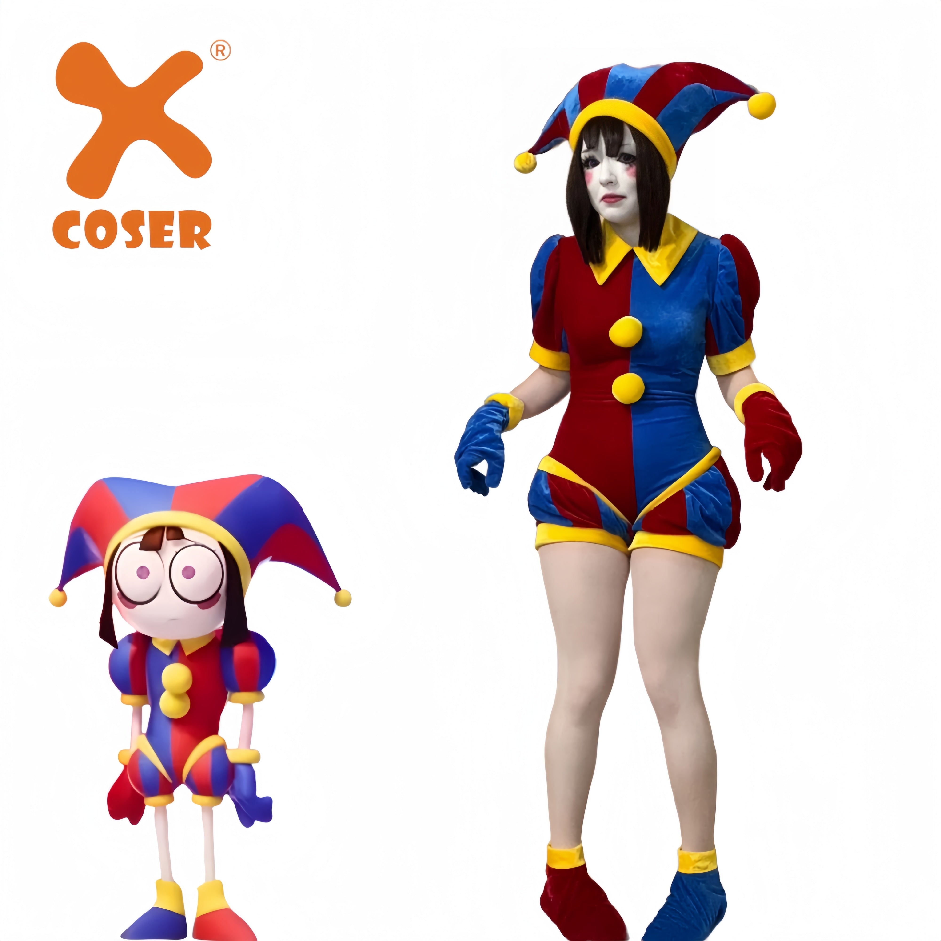 Xcoser The Amazing Digital Circus Pomni Costume Cosplay Full Set Adult ...