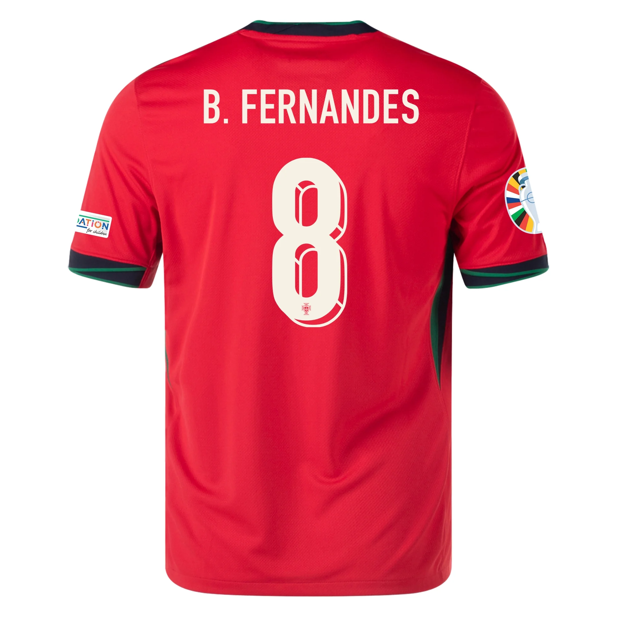 Portugal Bruno Fernandes Home Jersey w/ Euro 2024 Patches 24/25 ...