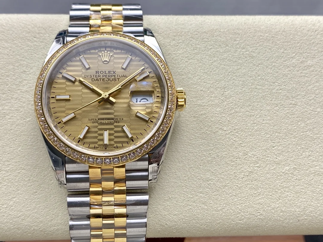 GYL Rolex Datejust 36 Two-Tone Yellow Gold Diamond Bezel Golden Fluted Motif (126283RBR) 11 Super Clone – DD3235-GYL-GaiYalun