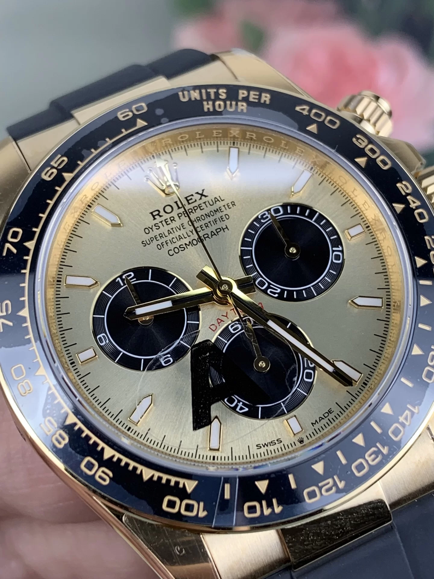 GYL Rolex Cosmograph Daytona Yellow Gold “Shawn Yue” Champagne Dial Rubber Strap (126518LN) 11 Super Clone – DD4131 Movement-GYL-GaiYalun