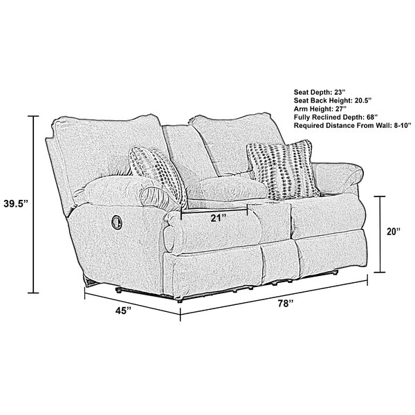 Sadler 78'' Pillow Top Arm Reclining Loveseat