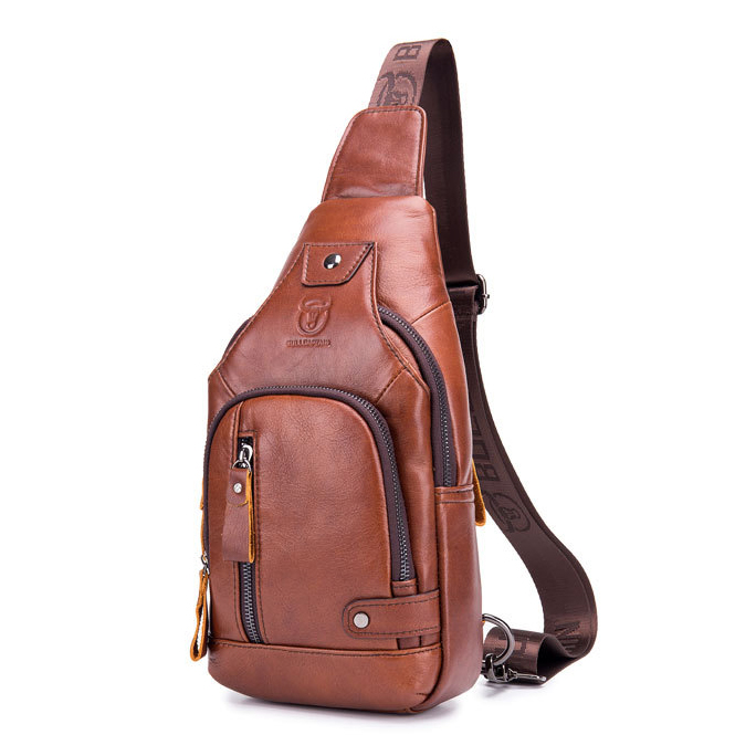 Men's Soft Leather Bag Trend Leather Outdoor Large Capacity Crossbody Bag